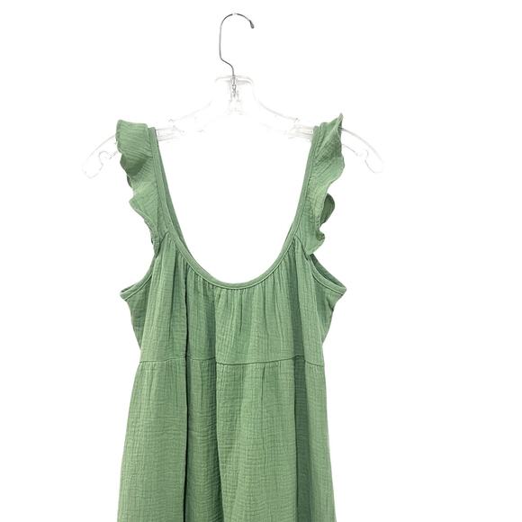 Marine Layer Jude Flutter Sleeve Dress Womens Medium Casual Flowy Green Jade - Picture 5 of 11